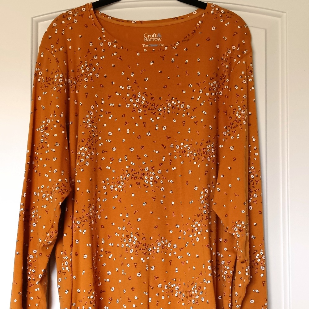 Croft & Barrow Plus Size 2X Long Sleeve Crewneck tee T-Shirt